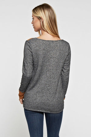 Sweater w Lace Up Front
